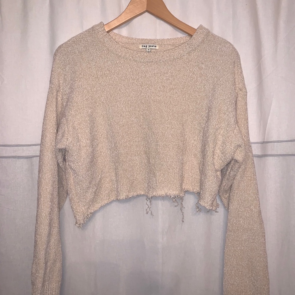 Rag Poets distressed cropped sweater
